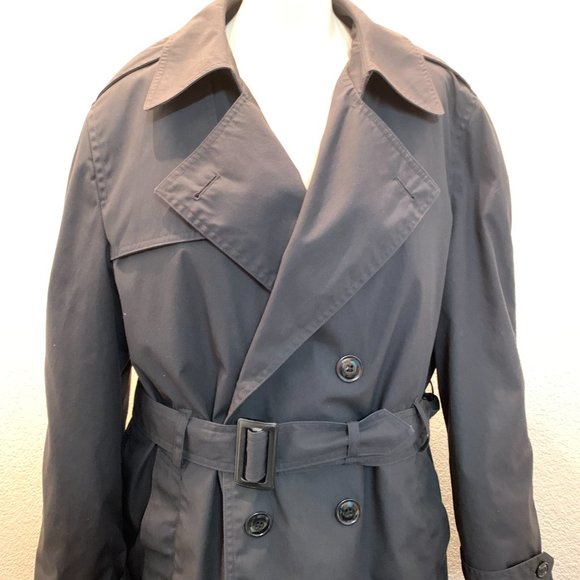 DS CP Garrison Collection men's black trench coat size 40R zip out lining - Picture 2 of 16